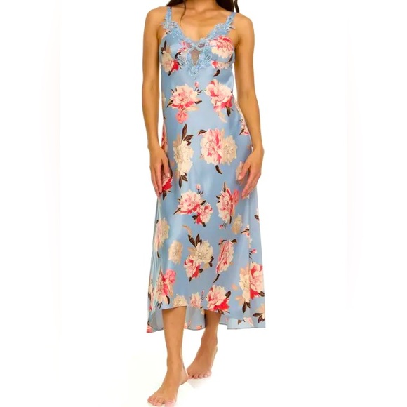 Flora Nikrooz Other - Stella Floral Empire Waist Lace and Satin Sleep Gown, Small